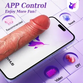 Vibrating Cock Sleeve Sex Toy for Men - APP Remote Controlled Realistic Penis Condom